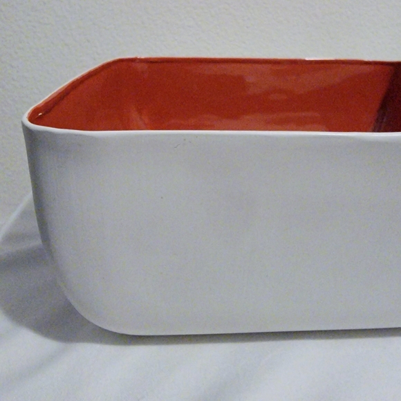 Threshold, Red and White 12.25" Decorative Ceramic and Enamel Bowl - Picture 3 of 4